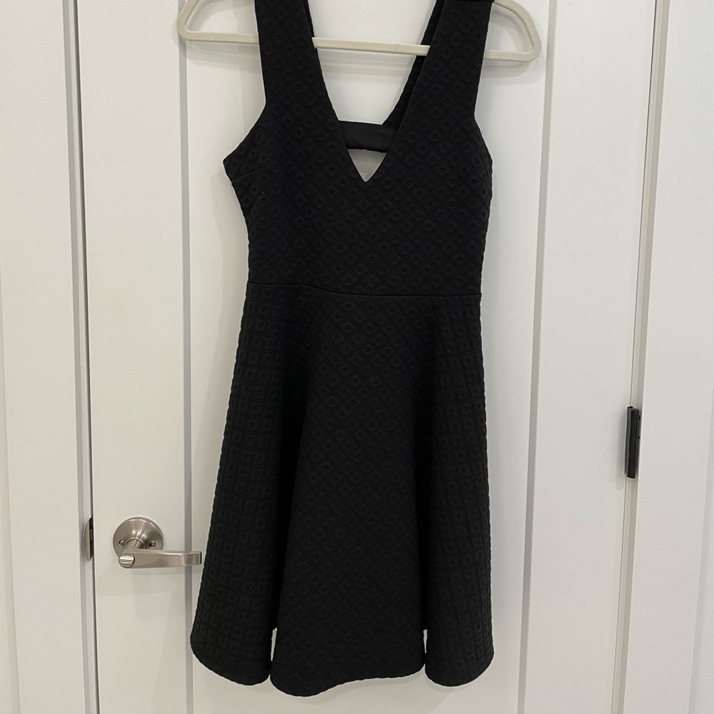 Black Quilted Skater Dress